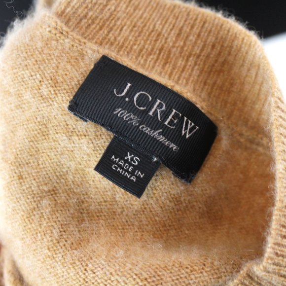 J. Crew Three Quarter Sleeve Everyday Cashmere Camel Tan Sweater XS Crewneck Top - Picture 6 of 7